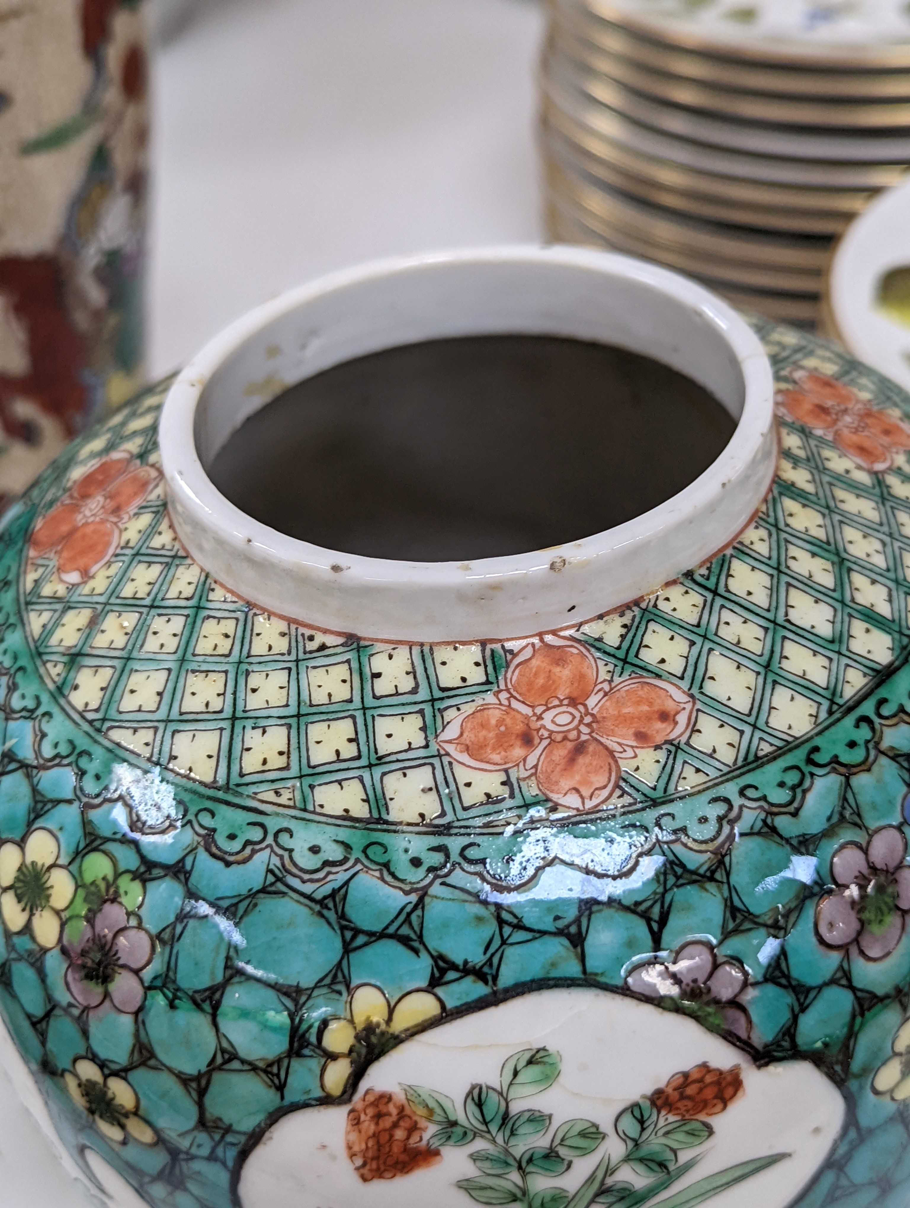 Two 19th century Chinese jars and a later doucai vase